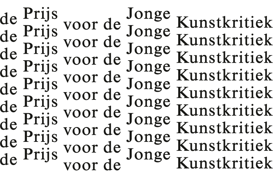 Prijs voor de Jonge Kunstkritiek