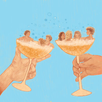 Oproepbeeld voor ons jubileumnummer BUBBELS, het tiende nummer van Hard//hoofd Magazine!